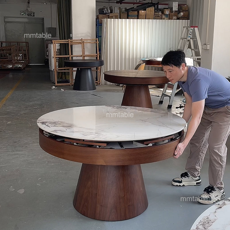 expandable round dining table set for 6 8 10 12 persons / extendable dining tables furniture made in China