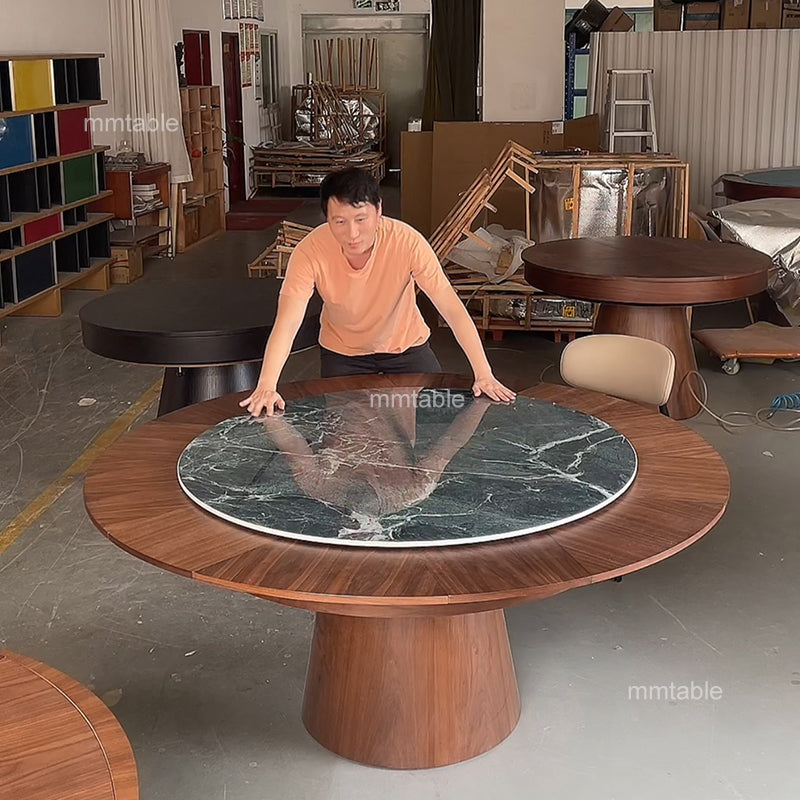 modern extendable round dining table set for 6 8 10 12 persons / expandable dining table seats 110CM 130CM 150CM 180CM 210CM
