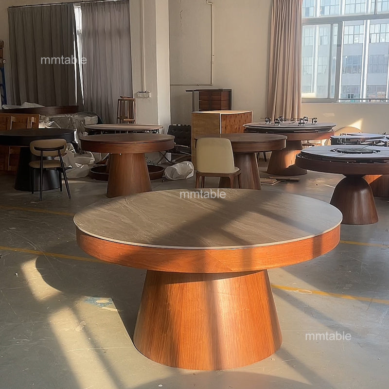 extendable round dining table  130cm 150cm 180cm 210cm  / expandable round dining table set for 6 8 10 12 persons