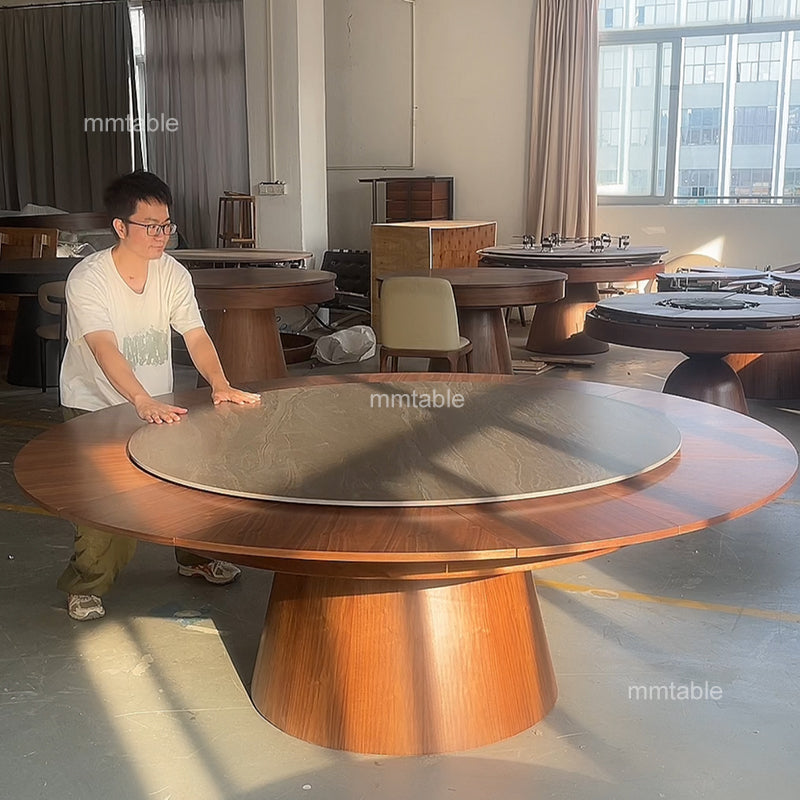 extendable round dining table  130cm 150cm 180cm 210cm  / expandable round dining table set for 6 8 10 12 persons