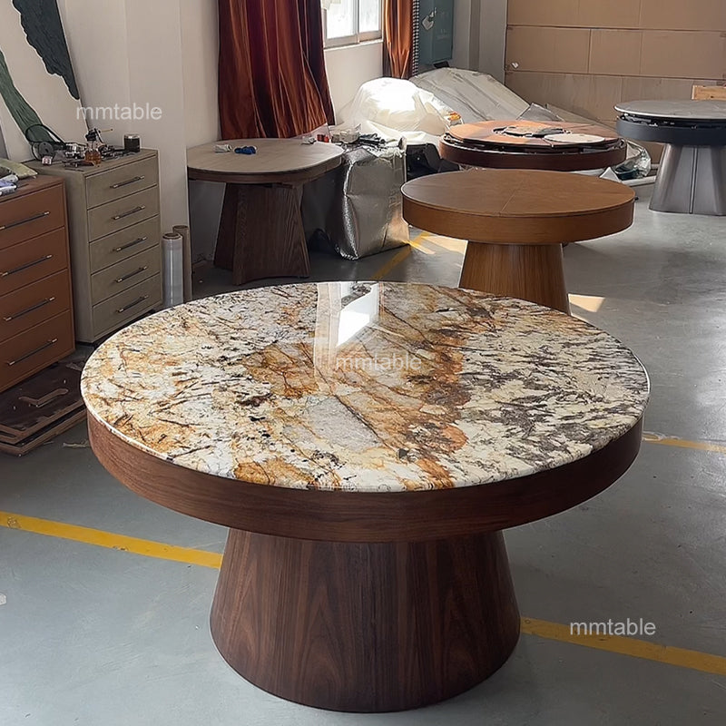 marble table modern extendable round dining table / transformable furniture table seat 6 8 10 12 persons