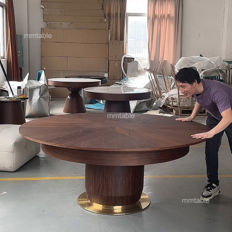 large  extendable round dining table 120 150 180 200 cm / expandable circular dining table  for 6 8 10 12 people