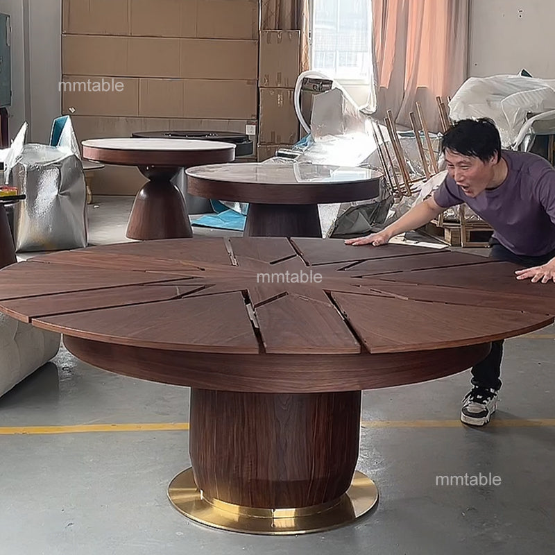 large  extendable round dining table 120 150 180 200 cm / expandable circular dining table  for 6 8 10 12 people