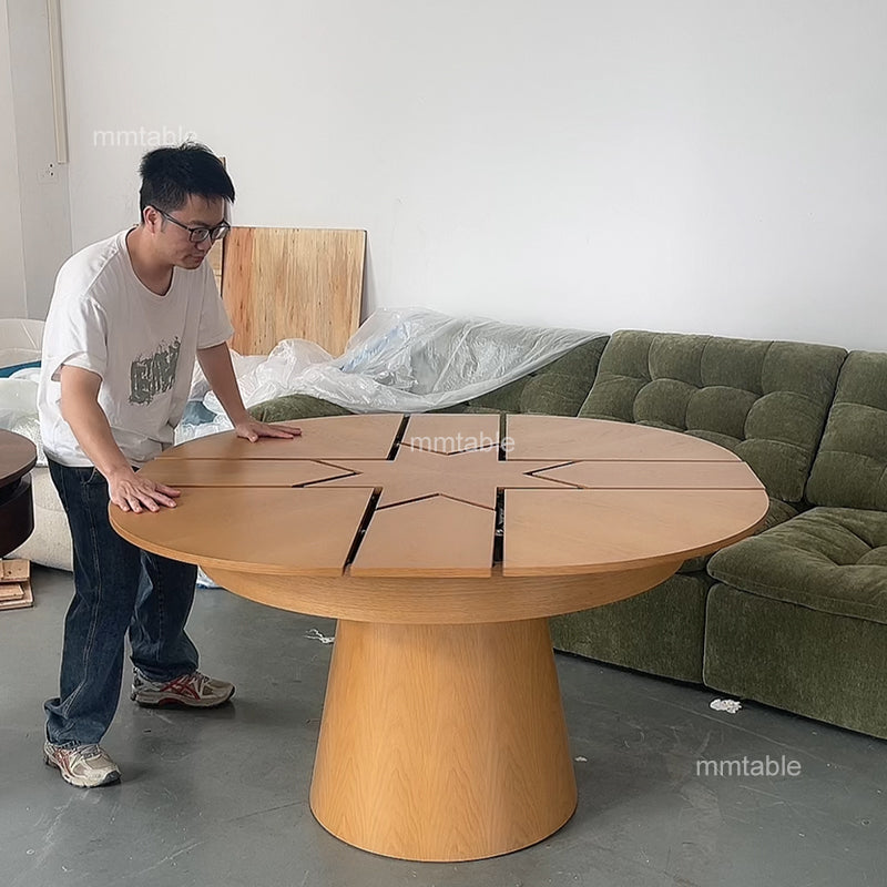 extendable round dining table set for 6 / expandable wood round dining table seats 4 6 8 10 persons