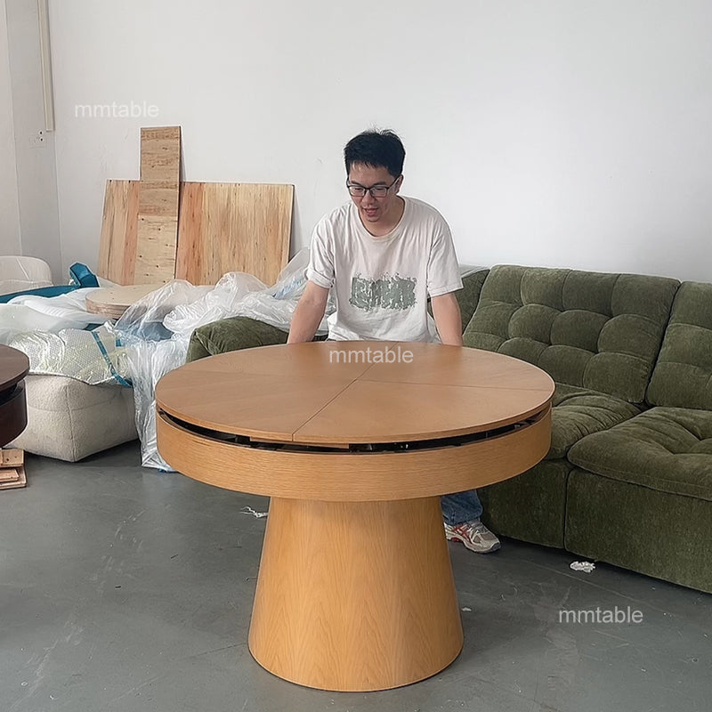 extendable round dining table set for 6 / expandable wood round dining table seats 4 6 8 10 persons