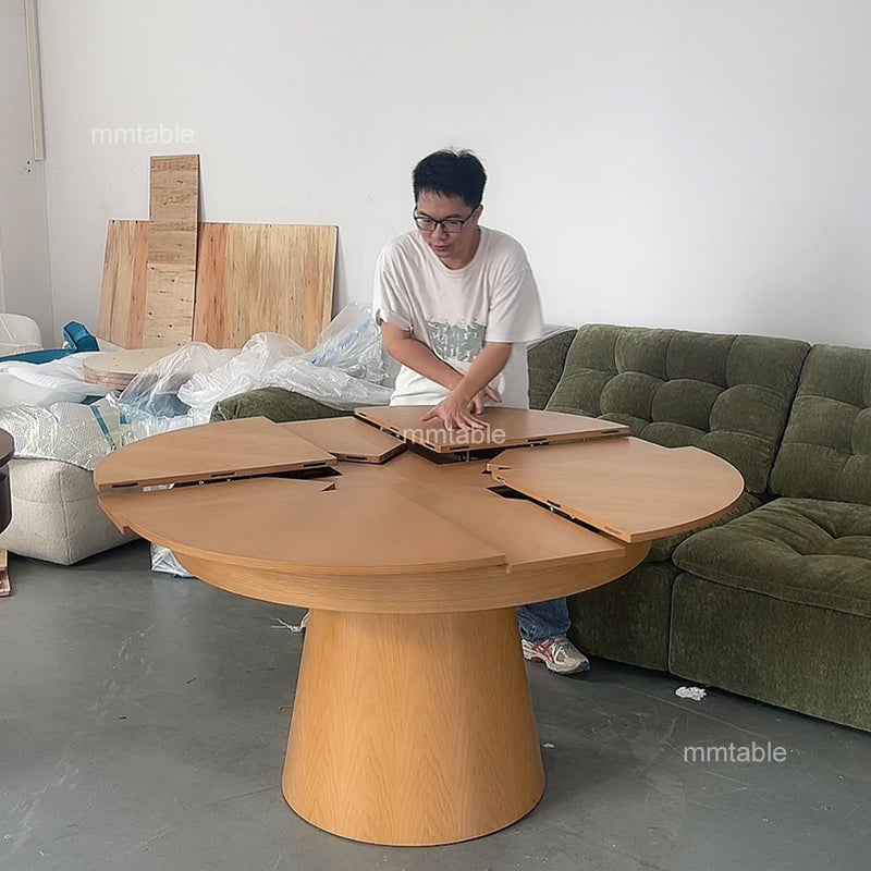 extendable round dining table set for 6 / expandable wood round dining table seats 4 6 8 10 persons