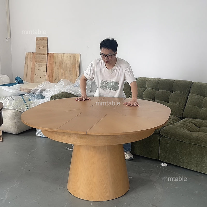 extendable round dining table set for 6 / expandable wood round dining table seats 4 6 8 10 persons